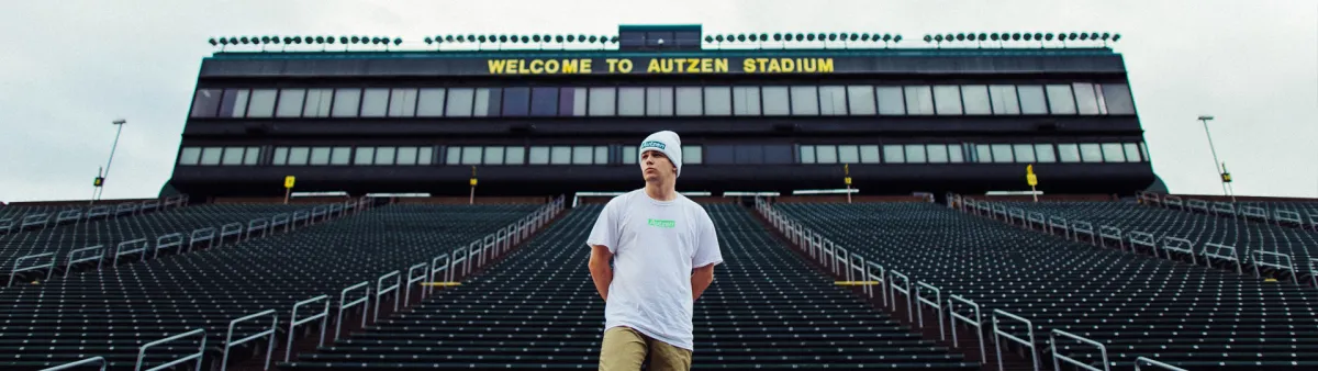 noah gould at UO football stadium