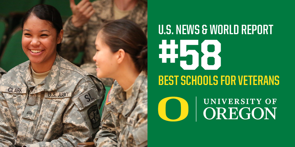 UO Ranked #58 in Schools for Veterans