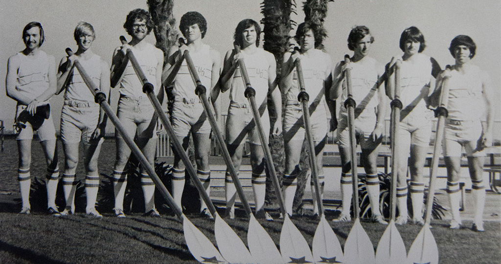 1973 Freshman boat at Oakland Estuary