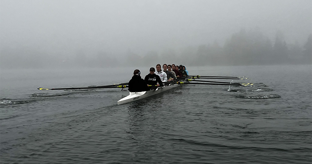 The latest and greatest in UO Rowing - Rowing crew on the water
