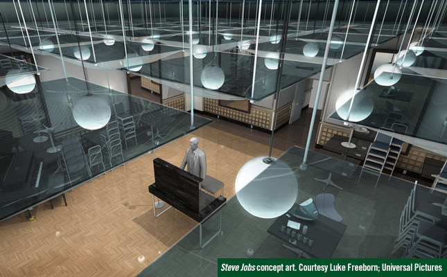 Luke Freeborn's concept art for one of the backstage scenes in Steve Jobs