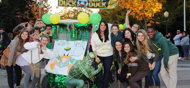 Students enjoying Homecoming