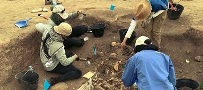 Winsome Lee helps excavate a burial site in Somaliland