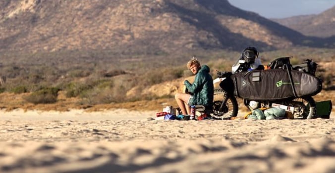 Eric Sharman relaxes on the beach
