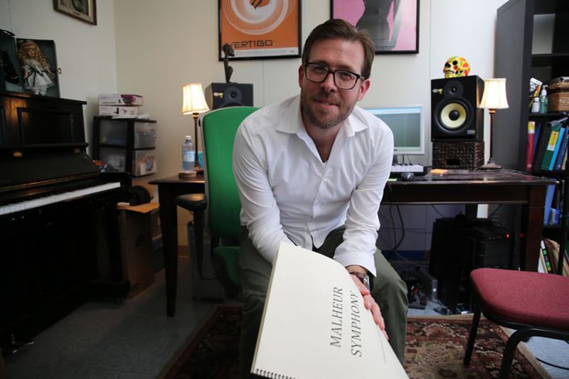 Chris Thomas in his home studio in Bend