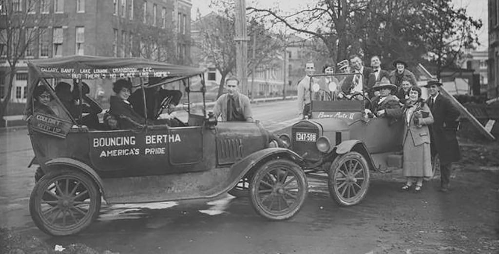 Bouncing Bertha and Penny Ante II make and appearance at homecoming in 1924