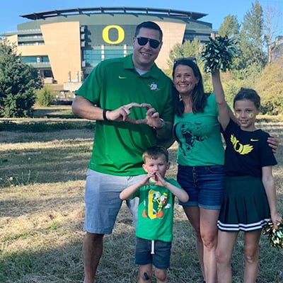 Adolf Zeman, BS ’00 (political science), on going away with his kids
