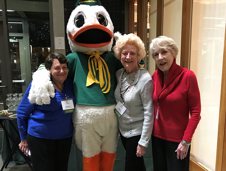 Three women with the Duck