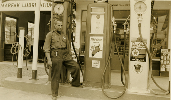 Joseph Diamont at his Texaco Station