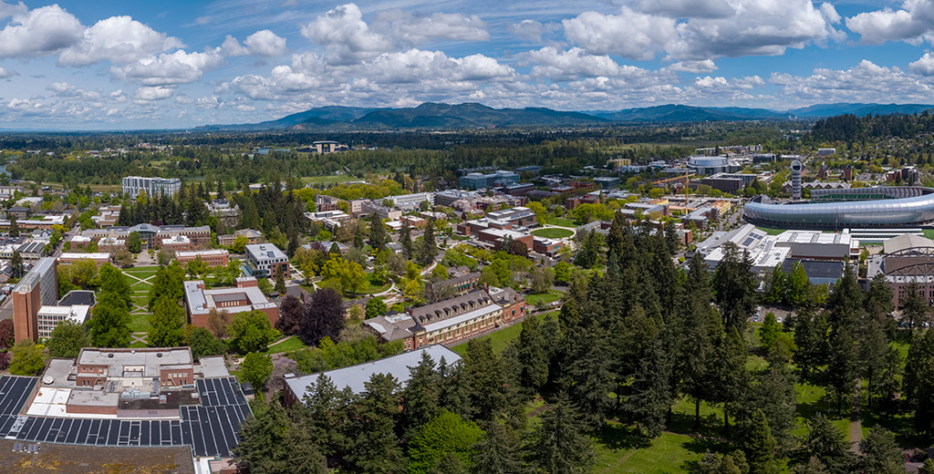 Panoramic shot of UO campus