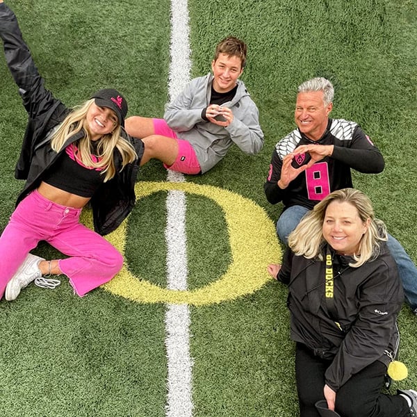 The Cox family throwing their O