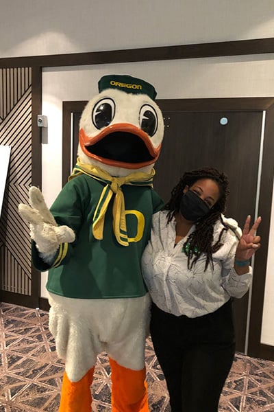 Olivia Manwarren with the Duck