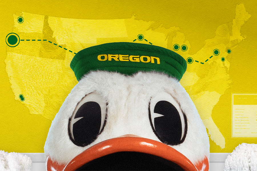 The Duck in front of a US map