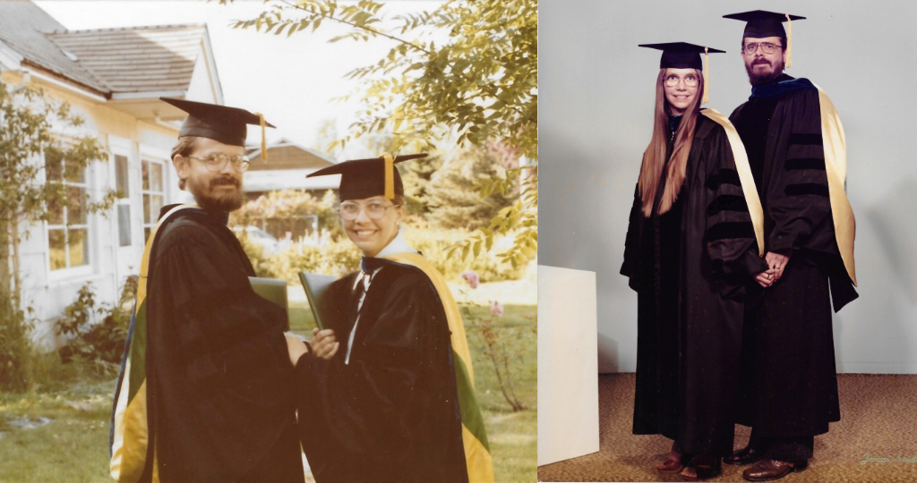 Dwight and Sylvia Lang during commencement in 1983