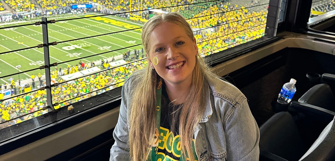 Kayla Choate in Autzen Stadium