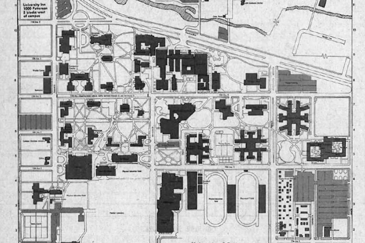 Campus map from 1975