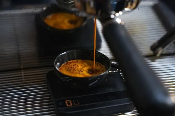 Espresso shot being poured