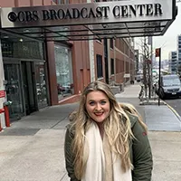 Danielle Austen outside CBS Broadcast Center