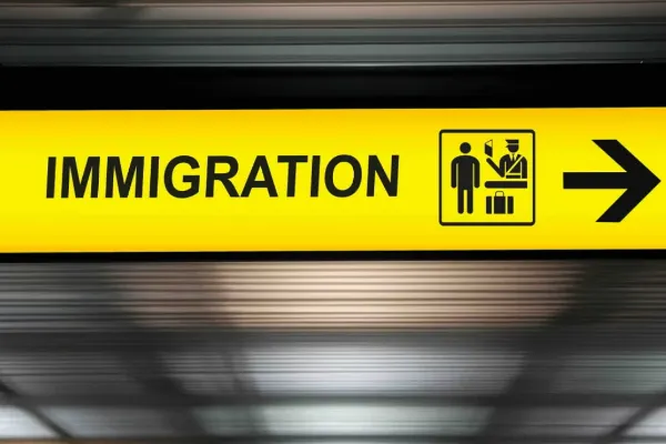 Photo of immigration wayfinding sign