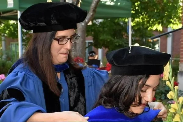 Sedano Naveira during her hooding ceremony