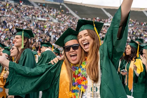 Two student at graduation
