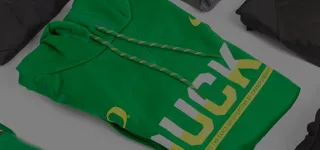 Oregon sweatshirt folded on table