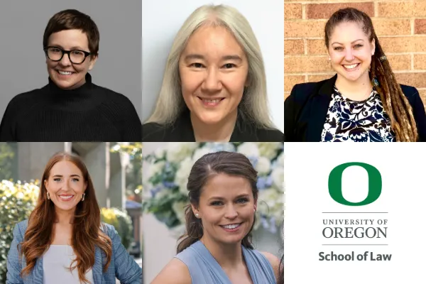 A collage of people who got recognized with awards from Oregon Law. 