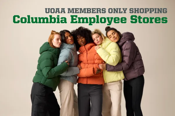 UOAA Members Only Shopping Columbia Employee Stores banner 