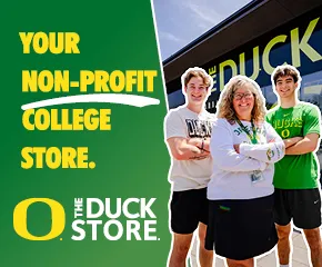 Your Non-Profit College Store The Duck Store banner with three people standing with their arms crossed. 