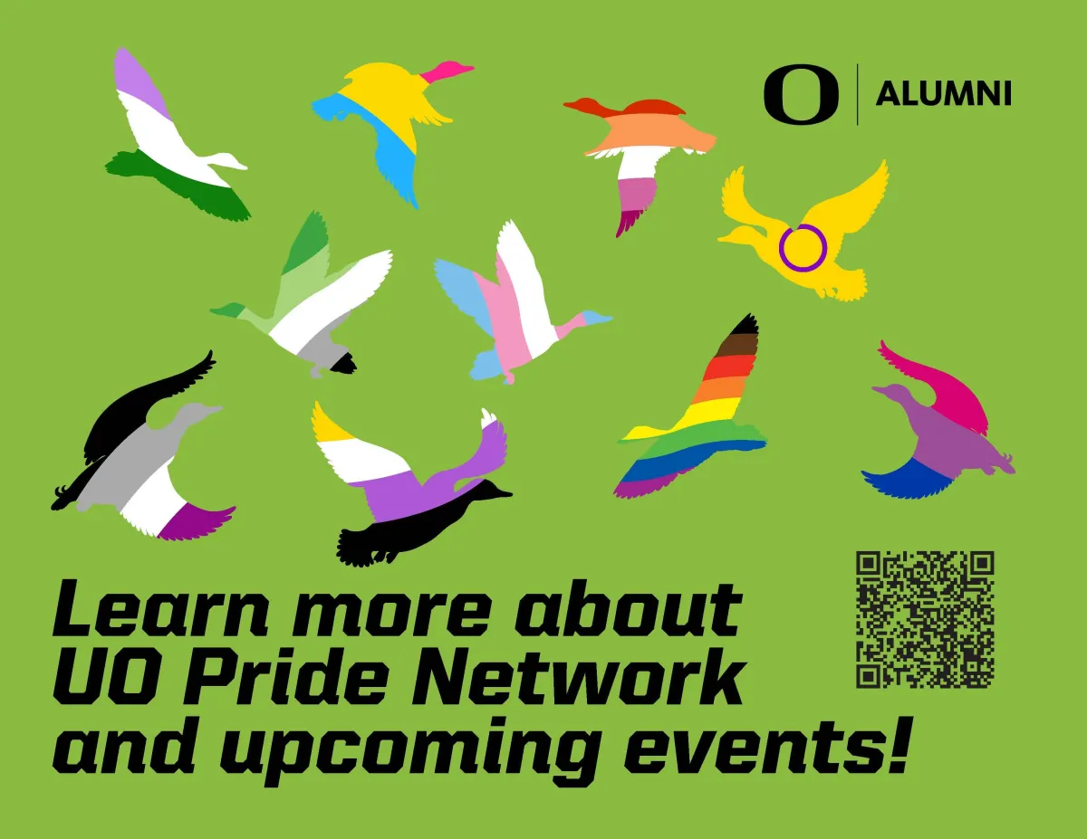 Flyer for upcoming University of Oregon Pride events