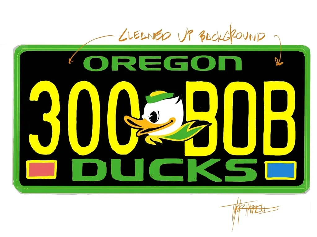 Version two mockup of UO license plate
