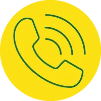Green phone icon on yellow background