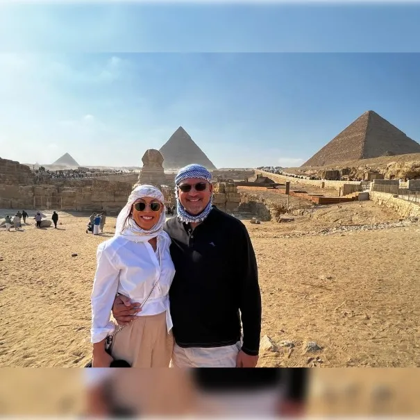Ken Sprague Jr and his wife in Egypt