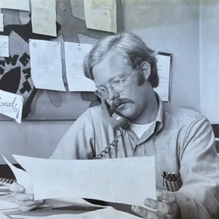 Greg Leo on the phone as ASUO President