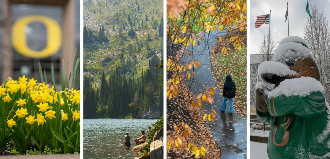 The transition of seasons on the UO campus