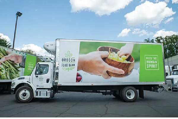 An Oregon Food Bank box truck. 