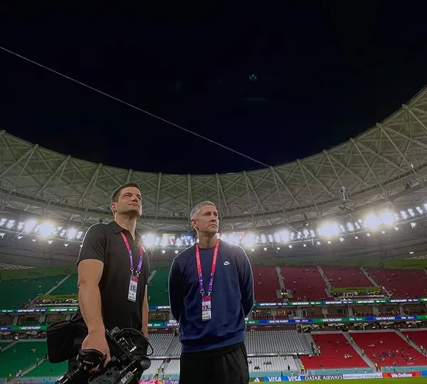 Rand Getlin on site during production of U.S. Against the World